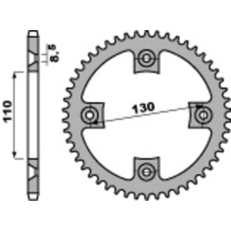 Kit cadena EK/PBR 420SH 15/56 - corona estándar para HONDA CRF 150 de 2007 a 2027