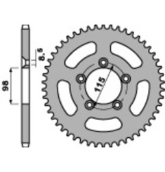 Kit chaîne EK/PBR 420 SH - 14/50-112 - Couronne acier standard pour KTM SX 65 de 2002 à 2010