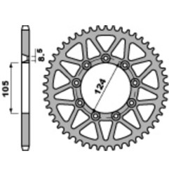 Kit chaîne EK/PBR 520 M3 - 13/51-116 - Couronne acier standard pour TM RACING MXF 250 de 2012 à 2020
