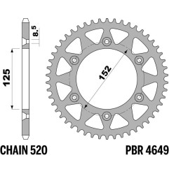 EK/PBR Kettenkit 520 MRD7 - 14/49-116 - Standard Kettenrad Alu für BETA RX 250, RX 350 2026-2027