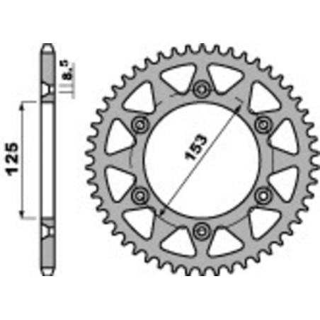 Kit cadena EK/PBR 520MRD7 14/51 - corona ultraligera para HONDA CR 250 de 1988 a 1989