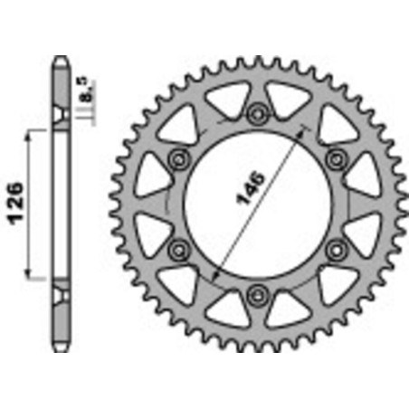 EK/PBR Kettenkit 520M3 - 13/50-114 - Standard Kettenrad Alu für SUZUKI RMZ 450 2015-2027