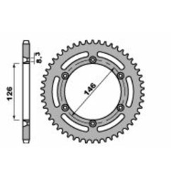 Kit chaîne EK/PBR 428 DEH - 15/50-130 - Couronne acier standard pour SUZUKI TS 125 de 1989 à 1994