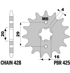 Kit de transmisión EK CHAIN para SUZUKI TS 125 de 1989 a 1994