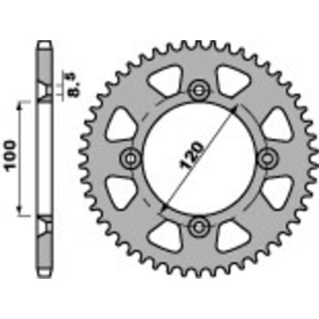 EK/PBR Kettenkit 428 SHDR - 14/47-118 - Standard Kettenrad Alu für SUZUKI RM 85 2002-2022