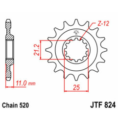 Kit chaîne EK/JT 520SRX2 17/48 - couronne standard pour HUSQVARNA TE 610 de 1991 à 2000