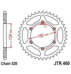 Kit de cadena EK/JT 520SRX2 14/50 - corona autolimpiable para KAWASAKI KLX 250 de 1993 a 1996