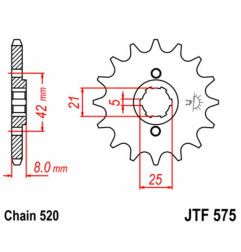 EK CHAIN Kettensatz für YAMAHA TT 350 1986-1987