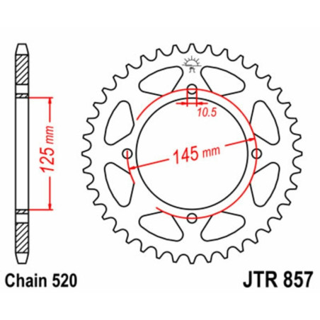 EK/JT Kettenkit 520SRX2 13/40 - standard Kettenrad für YAMAHA YFM 350 WARRIOR 2WD 1988 - 3027843