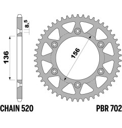 EK CHAIN Kettensatz für GAS GAS ECF 450 2013-2015