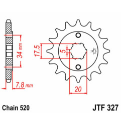 Kit chaîne EK/JT 520H 13/47 - couronne ultra-light pour HONDA CRF 150 de 2006 à 2017