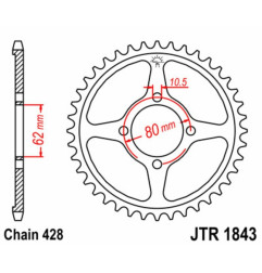 EK/JT Kettenkit 428ZVX 13/54 - standard Kettenrad für YAMAHA TTR 125 2002-2022