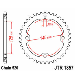 EK/JT Kettenkit 520SRX2 13/38 - standard Kettenrad für YAMAHA YFM 350 RAPTOR 2WD 2005-2013