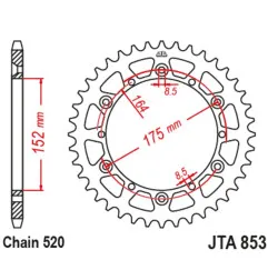 Kit de transmisión EK CHAIN para YAMAHA YZ 125 de 1997 a 1998