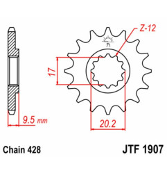Kit de transmisión EK CHAIN para HUSQVARNA TC 85 de 2014 a 2017