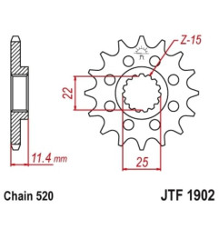 Kit chaîne EK/JT 520SRX2 16/42 - couronne ultra-light pour KTM LC4 640 de 1998 à 2006