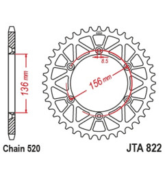 Kit chaîne EK/JT 520SRX2 12/48 - couronne ultra-light pour GAS GAS EC 200 de 2003 à 2019