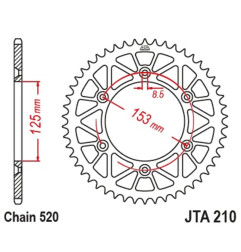 EK/JT Kettenkit 520SRX2 13/50 - ultraleichtes Kettenrad für BETA RR 430 2015-2019