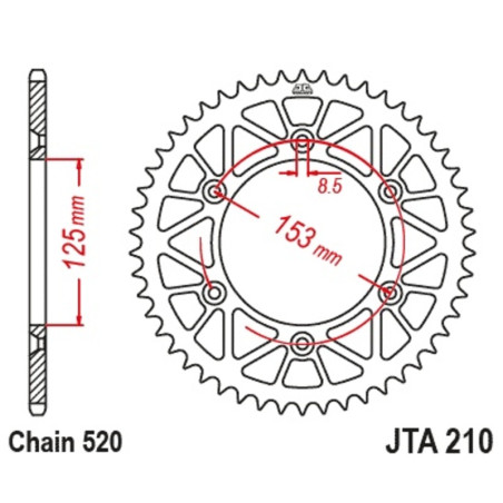 EK/JT Kettenkit 520SRX2 13/50 - ultraleichtes Kettenrad für BETA RR 430 2015-2019