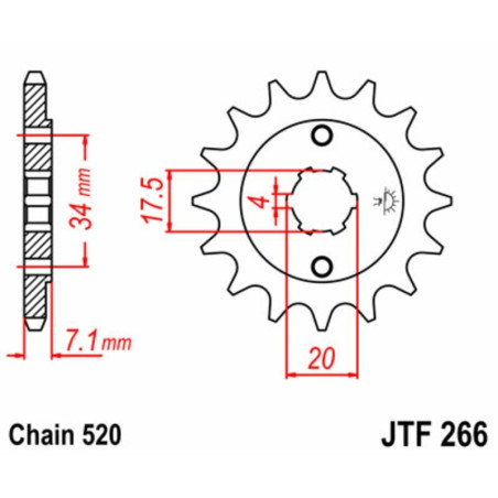 EK/JT Chain Kit 520SRX2 13/50 - Self-Cleaning for HONDA XR 250 1984-1985
