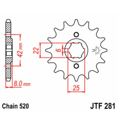 EK CHAIN chain and sprocket kit for HONDA XR 500 1983-1984 - 3035040