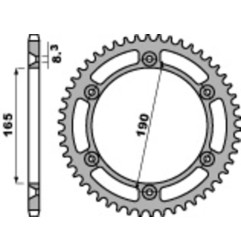 Kit de cadena EK/PBR 520MRD7 13/52 - corona Standard para KTM MX 250 de 1988 a 1989
