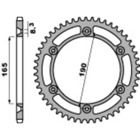 Kit de cadena EK/PBR 520MRD7 13/52 - corona Standard para KTM MX 250 de 1988 a 1989