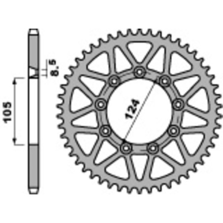 EK/PBR Kettenkit 520M3 13/50 - standard Kettenrad für TM RACING MXF 450 2010-2011
