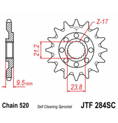 Kit chaîne EK/JT 520M3 13/48 - couronne ultra-light pour HONDA CRF 450 de 2009 à 2016