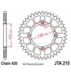 Kit chaîne EK/JT 420SH 15/50 - couronne ultra-light anti-boue pour HONDA CR 85 de 2003 à 2004