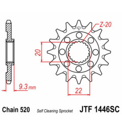 Kit de transmisión EK CHAIN para KAWASAKI KXF 250 de 2011 a 2012