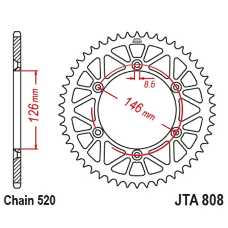 Kit de cadena EK/JT 520M3 13/49 - corona ultraligera para SUZUKI RMZ 250 de 2010 a 2012