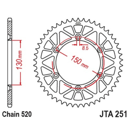 EK/JT Kettenkit 520M3 13/48 - ultraleichtes Kettenrad für YAMAHA YZ 125 1999-2001