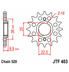 Kit de transmisión EK CHAIN para HUSQVARNA TE 449, TE 449 I.E de 2011 a 2014