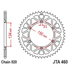 Kit de cadena EK/JT 520M3 12/48 - corona ultraligera para KAWASAKI KX 125 de 1998 a 2000
