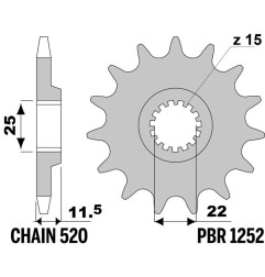 Kit chaîne EK/PBR 520 SRX2 - 16/40-120 - Couronne acier standard pour KTM LC4 620 ENDURO SUPER-COMP de 2000 à 2001