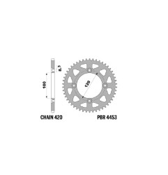 Kit de transmisión EK CHAIN para BETA RRT 50 MOTARD, RRT 50 MOTARD X-SERIES de 2005 a 2011