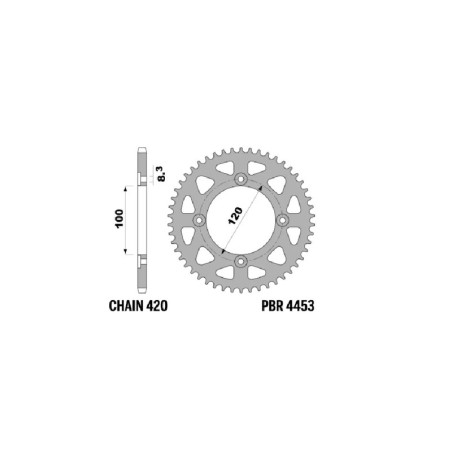EK/PBR Kettenkit 420SR 11/50-126 - Standard Kettenrad für BETA RRT 50 MOTARD, RRT 50 MOTARD X-SERIES 2005-2011