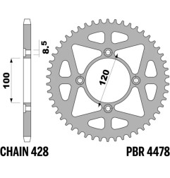 Kit de transmisión EK CHAIN para BETA RRT 50 MOTARD X-SERIES de 2005 a 2007