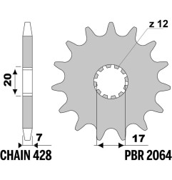 Kit de transmisión EK CHAIN para BETA RRT 50 MOTARD X-SERIES de 2005 a 2007