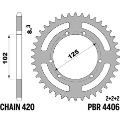 Kit de transmisión EK CHAIN para GILERA RCR 50 de 2012 a 2017