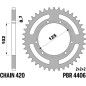 EK/PBR Chain kit 420 SR - 11/53-130 - Steel Standard Rear Sprocket for GILERA RCR 50 2012-2017