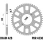 Kit de cadena EK/PBR 428DEH 12/56-132 - corona standard aluminium para HM CRE 50, CRE 50 BAJA, CRE 50 SIX BAJA de 1995 a 2001