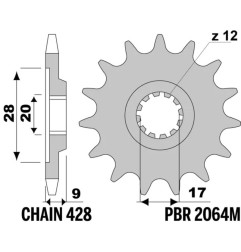 Kit de transmisión EK CHAIN para HM CRE 50 BAJA, CRE 50 BAJA RR de 2003 a 2015