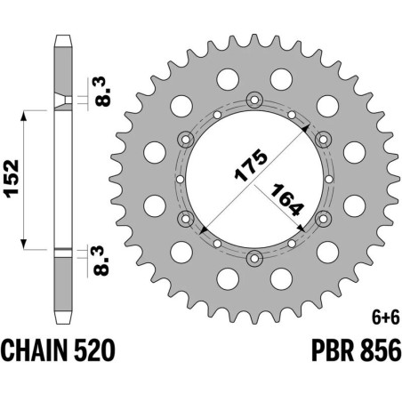 EK CHAIN Kettensatz 520 SRX2 - 14/41-104 - Kettenrad Stahl Standard für YAMAHA YFZ 350 BANSHEE 2WD 1990-2009 - 3071491