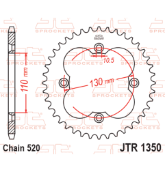 EK CHAIN Kettensatz 520 SRX2 - 14/38-94 - Kettenrad Stahl Standard für HONDA TRX 450 R SPORTRAX KICK START 2WD 2004-2005
