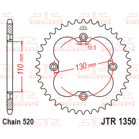 Kit de cadena EK/JT 520 SRX2 - 14/38-94 - Corona de acero para HONDA TRX 450 R SPORTRAX KICK START 2WD de 2004 a 2005