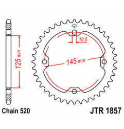 EK/JT Chain kit 520 SRX2 - 13/38-98 - Steel Standard Rear Sprocket for YAMAHA YFM 350 RAPTOR 2WD 2005-2013