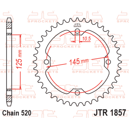 EK/JT Chain kit 520 SRX2 - 14/38-96 - Steel Standard Rear Sprocket for YAMAHA YFZ 450 2009-2013