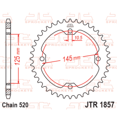 EK/JT Chain kit 520 SRX2 - 14/38-98 - Steel Standard Rear Sprocket for YAMAHA YFZ 450 2009-2020